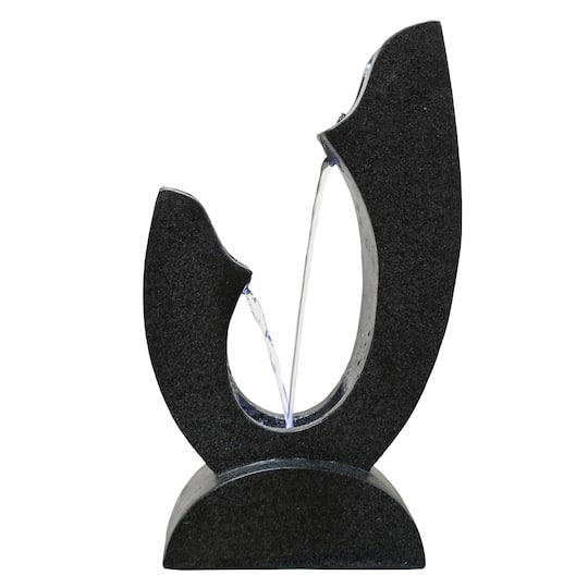 13.75" Black Small Modern Outdoor Garden Water Fountain